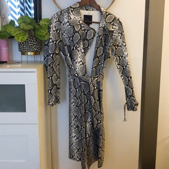 Faux Snake skin trench Coat - Picture 1 of 4